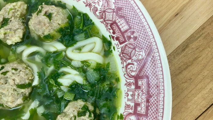 Meatball Soup with cilantro